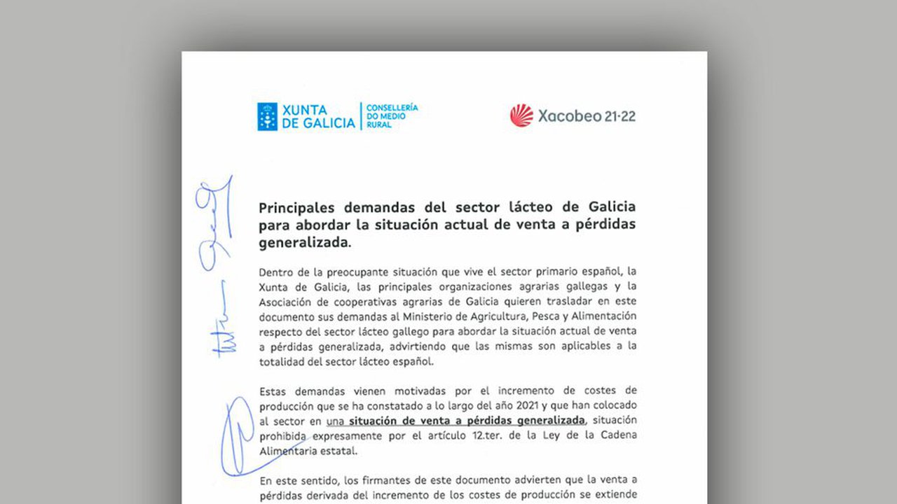 Galicia demanda al Gobierno central que actúe de inmediato en favor de la viabilidad del sector lácteo