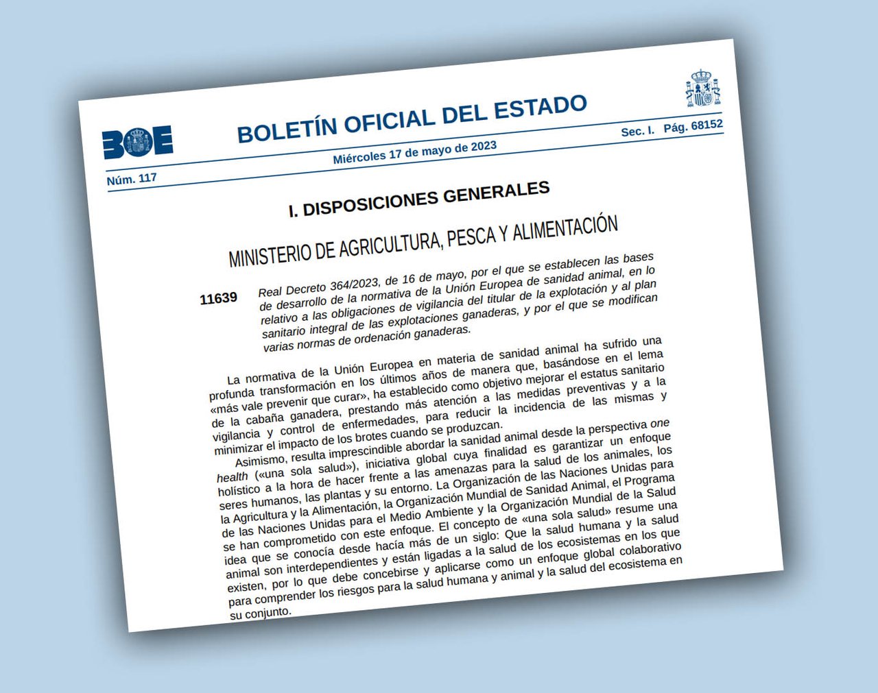 O Goberno aproba un real decreto que desenvolve a figura do veterinario de granxa