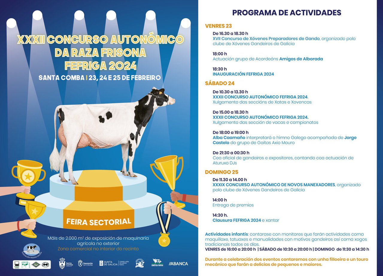 O XXXII Concurso Autonómico da Raza Frisona Fefriga chega a finais de mes a Santa Comba