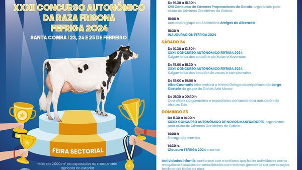 O XXXII Concurso Autonómico da Raza Frisona Fefriga chega a finais de mes a Santa Comba