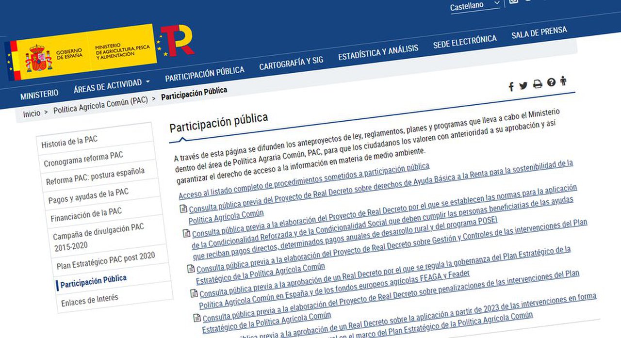 El MAPA inicia el procedimiento de consulta pública de los reales decretos para la aplicación de la próxima PAC
