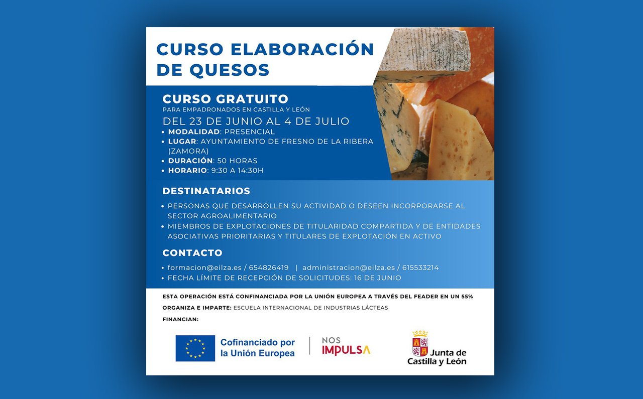 Abierto el plazo de inscripciones para un curso de elaboración de quesos de la Eilza