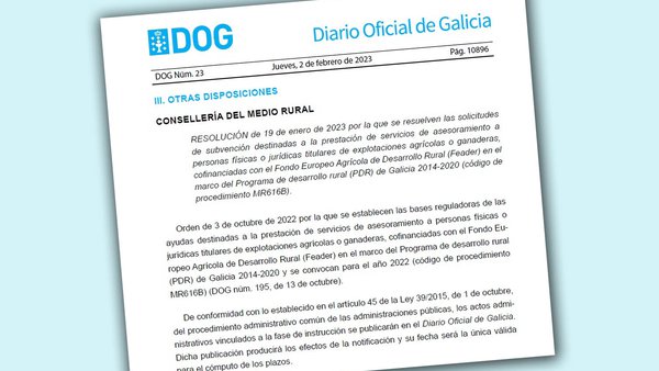 40 entidades recibirán ayudas para asesorar las explotaciones ganaderas y agrícolas gallegas