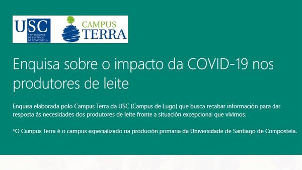Enquisa do Campus Terra sobre o impacto da Covid-19 nos produtores de leite
