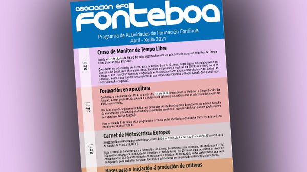 A EFA Fonteboa presenta o seu programa de actividades para o segundo trimestre do ano