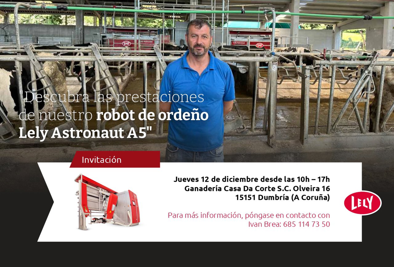 Nueva jornada sobre el Lely Astronaut A5, en Ganadería Casa da Corte el jueves día 12