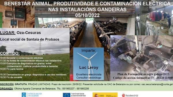 Ciclo de conferencias de Luc Leroy sobre a contaminación eléctrica nas instalacións gandeiras