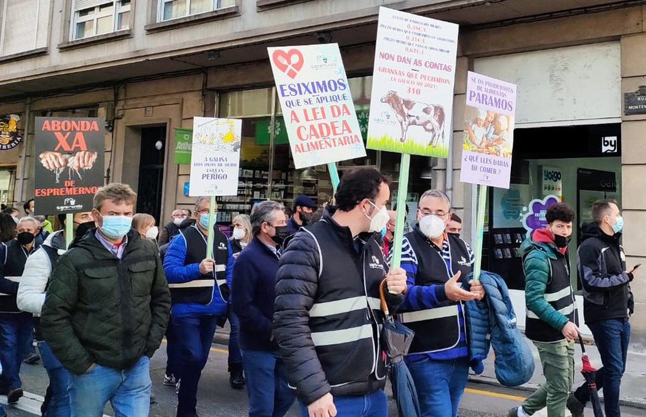Imagen de la protesta convocada por Agromuralla en Lugo