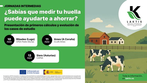 Jornadas LakTis en Ribadeo, Ames y Siero sobre descarbonización del sector lácteo