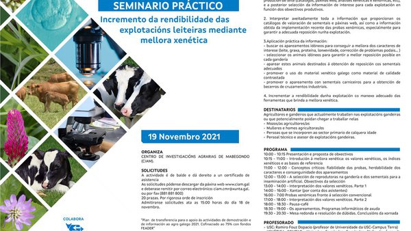 El CIAM organiza un curso para incrementar la rentabilidad de las explotaciones lecheras
