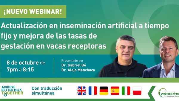 Vetoquinol organiza un webinario sobre actualizacións en inseminación artificial