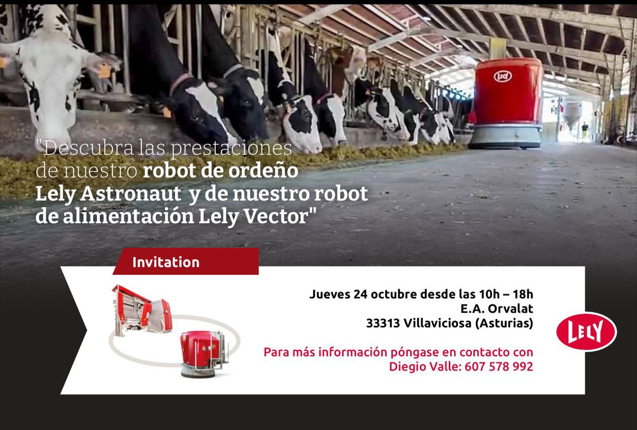 Lely organiza mañá unha xornada sobre innovación robótica na gandería Orvalat