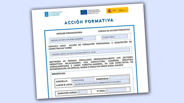 Xornada sobre o caderno dixital de explotación agrícola o 15 de novembro en Pontevedra